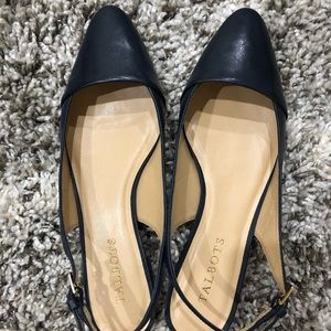 Talbots Navy Blue Leather SlingBack size 8